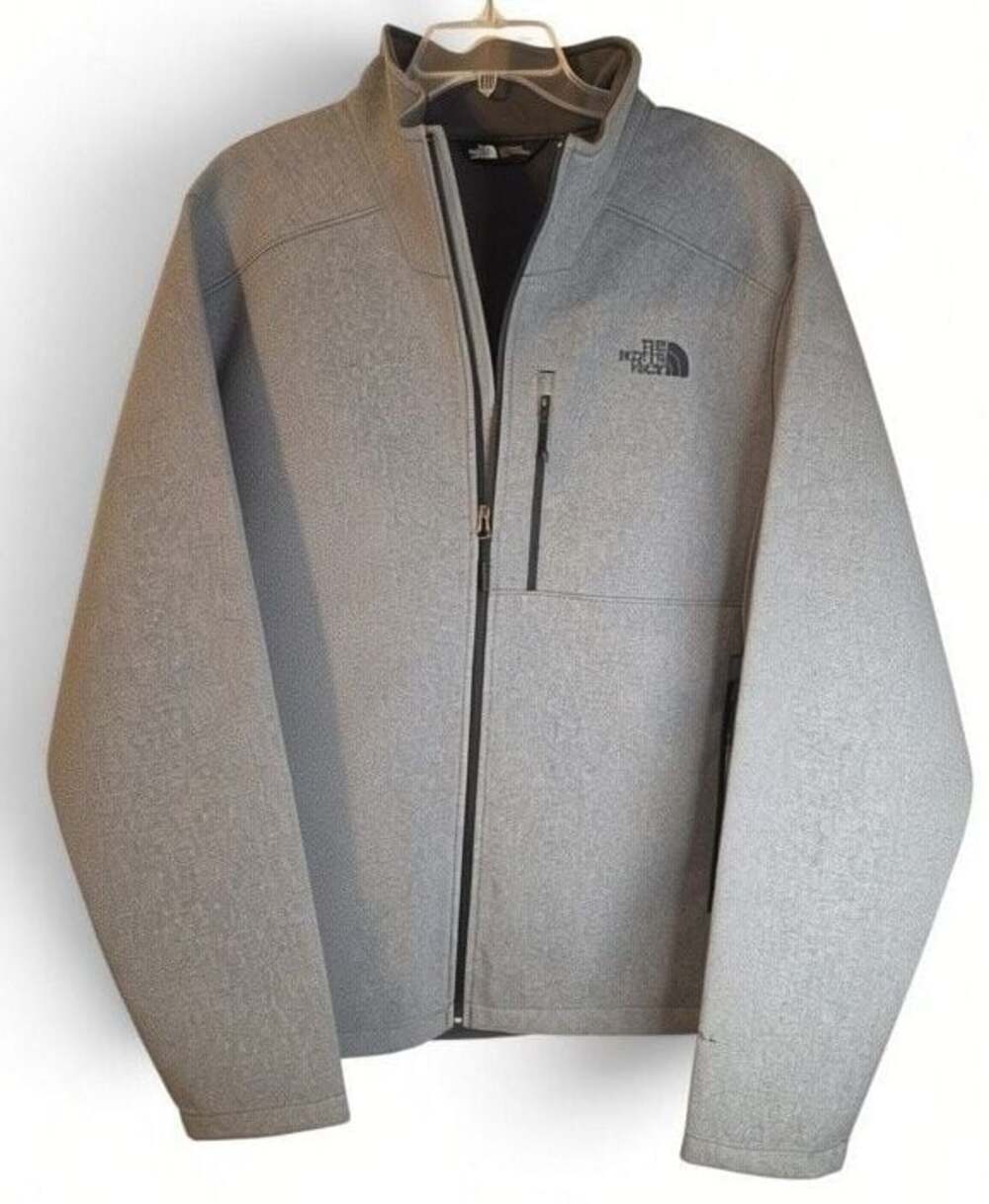The North Face WindWall Heather Gray Soft Shell Full Zip Jacket Mens XL